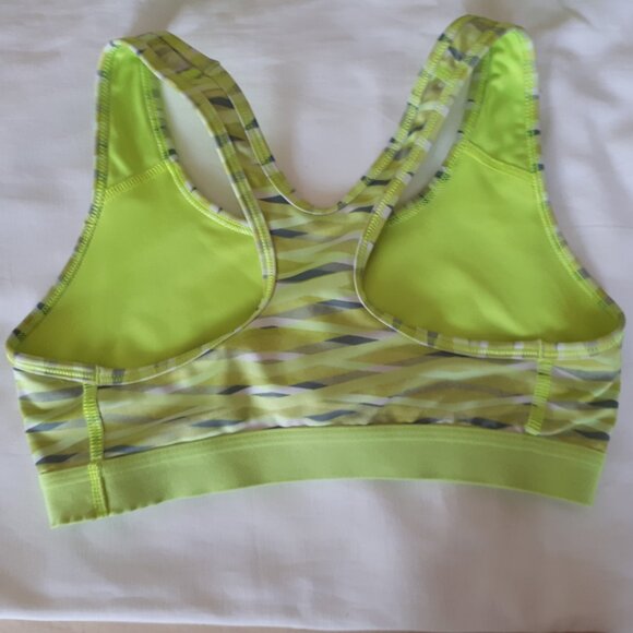 Two Racer Back Sports Bra Neon Green Nike Dri Fit and H&M SMALL - Picture 3 of 6